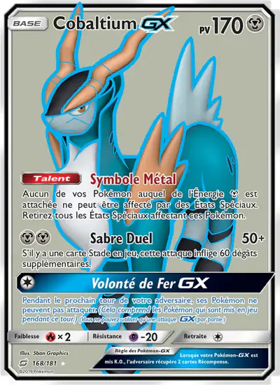 Image de la carte Pokemon Cobaltium GX 168/181