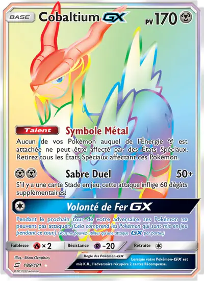 Image de la carte Pokemon Cobaltium GX 189/181