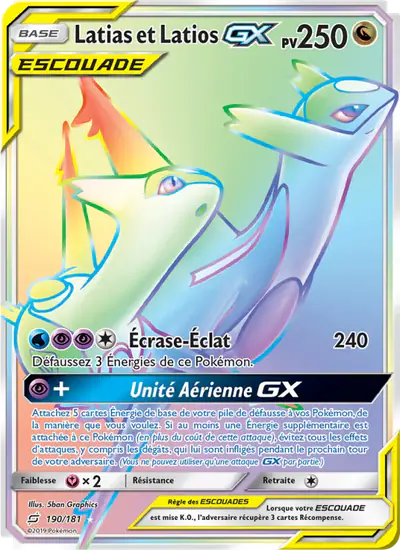 Image de la carte Pokemon Latias et Latios GX 190/181