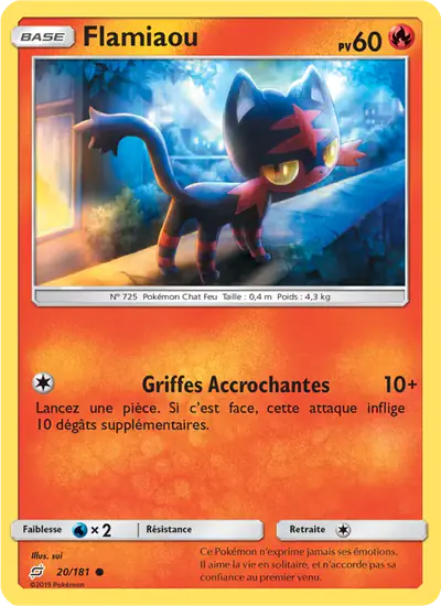 Image de la carte Pokemon Flamiaou 20/181