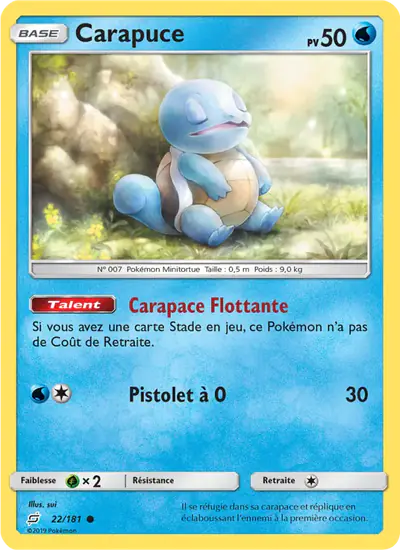 Image de la carte Pokemon Carapuce 22/181