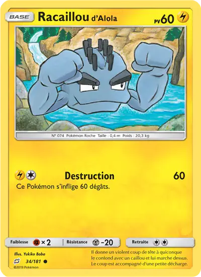 Image de la carte Pokemon Racaillou d'Alola 34/181