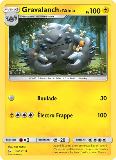 Image de la carte Pokemon Gravalanch d'Alola 36/181