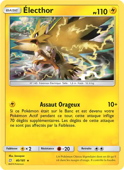 Image de la carte Pokemon Électhor 40/181