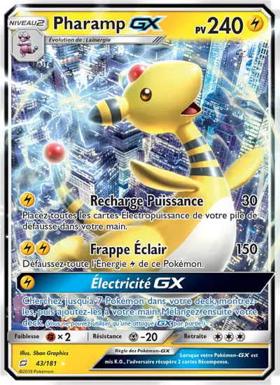 Image de la carte Pokemon Pharamp GX 43/181