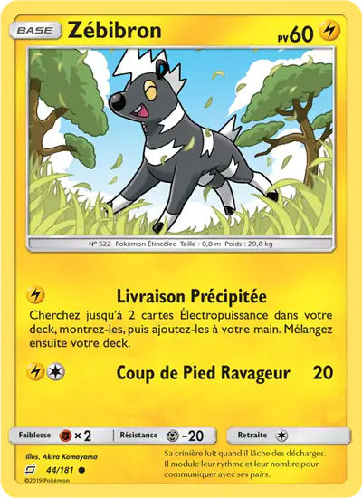 Image de la carte Pokemon Zébibron 44/181