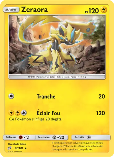 Image de la carte Pokemon Zeraora 52/181