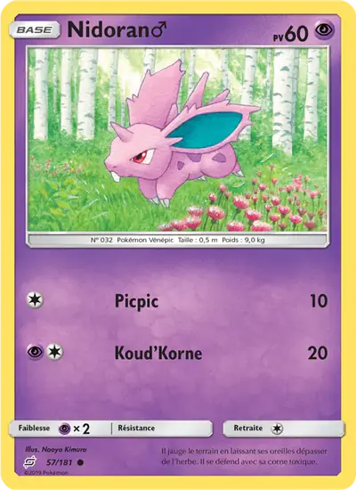 Image de la carte Pokemon Nidoran ♂ 57/181