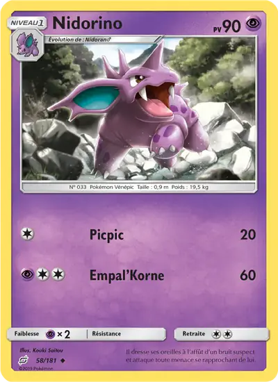 Image de la carte Pokemon Nidorino 58/181