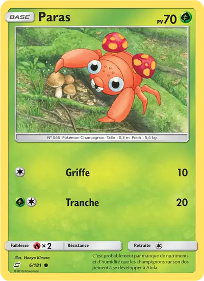 Image de la carte Pokemon Paras 6/181