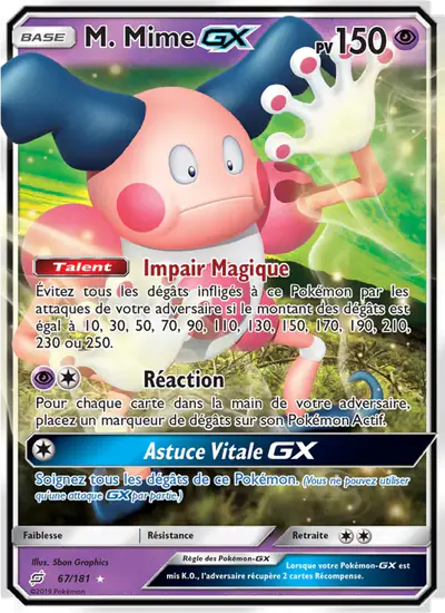 Image de la carte Pokemon M. Mime GX 67/181