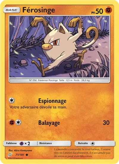 Image de la carte Pokemon Férosinge 71/181