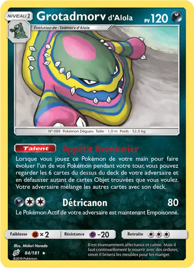 Image de la carte Pokemon Grotadmorv d'Alola 84/181