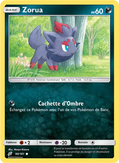 Image de la carte Pokemon Zorua 90/181