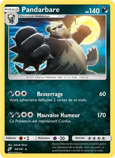 Image de la carte Pokemon Pandarbare 94/181