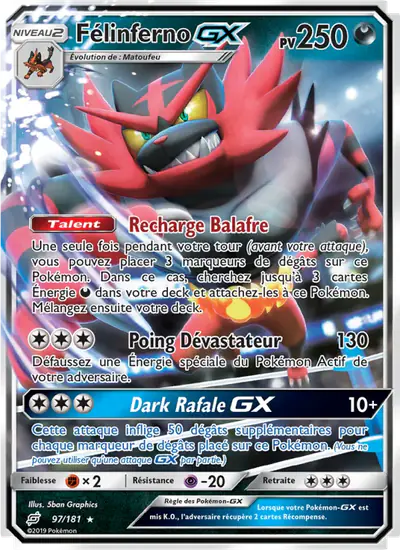 Image de la carte Pokemon Félinferno GX 97/181