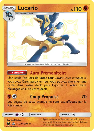 Image de la carte Pokemon Lucario SV22/68