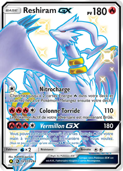 Image de la carte Pokemon Reshiram GX SV51/68