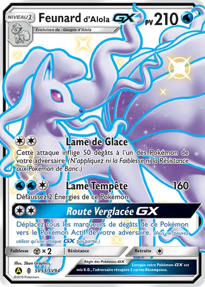 Image de la carte Pokemon Feunard d'Alola GX SV53/68