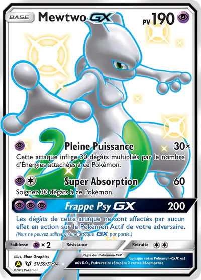 Image de la carte Pokemon Mewtwo GX SV59/68