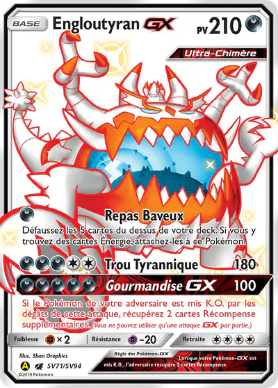 Image de la carte Pokemon Engloutyran GX SV71/68