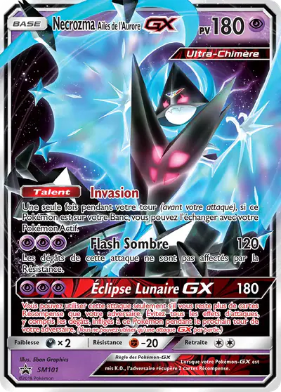 Image de la carte Pokemon Necrozma Ailes de l'Aurore GX SM101/248
