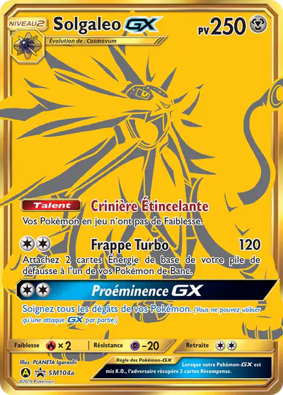 Image de la carte Pokemon Solgaleo GX SM104a/248