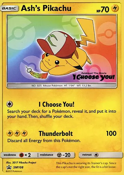 Image de la carte Pokemon Pikachu de Sacha SM108/248