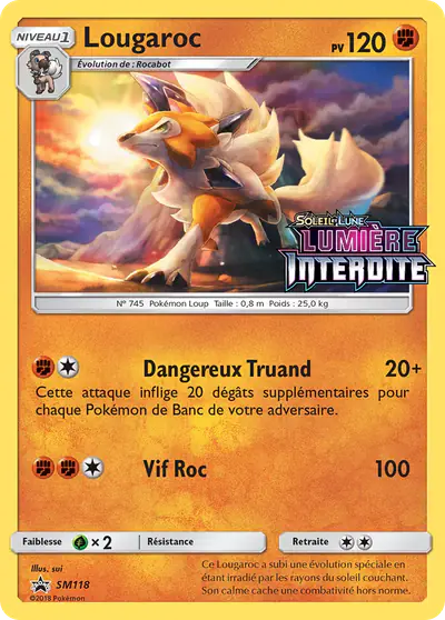 Image de la carte Pokemon Lougaroc SM118/248