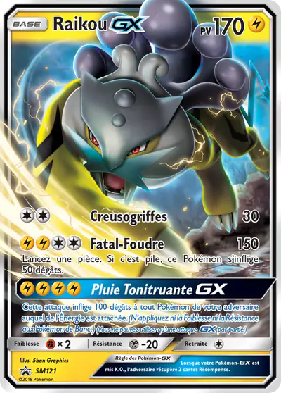 Image de la carte Pokemon Raikou GX SM121/248