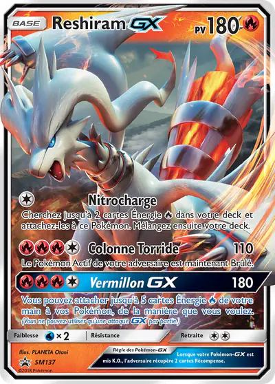 Image de la carte Pokemon Reshiram GX SM137/248