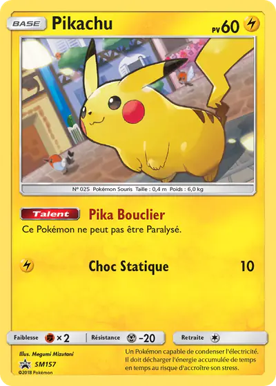 Image de la carte Pokemon Pikachu SM157/248