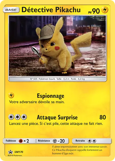 Image de la carte Pokemon Détective Pikachu SM170/248