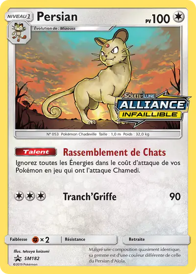 Image de la carte Pokemon Persian SM182/248