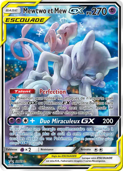 Image de la carte Pokemon Mewtwo et Mew GX SM191/248