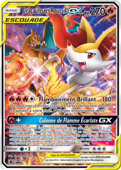 Image de la carte Pokemon Dracaufeu et Roussil GX SM230/248