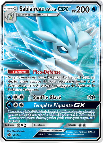Image de la carte Pokemon Sablaireau d'Alola GX SM236/248