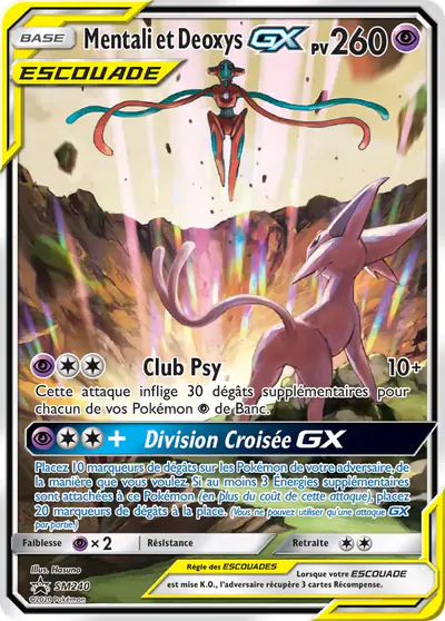 Image de la carte Pokemon Mentali et Deoxys GX SM240/248