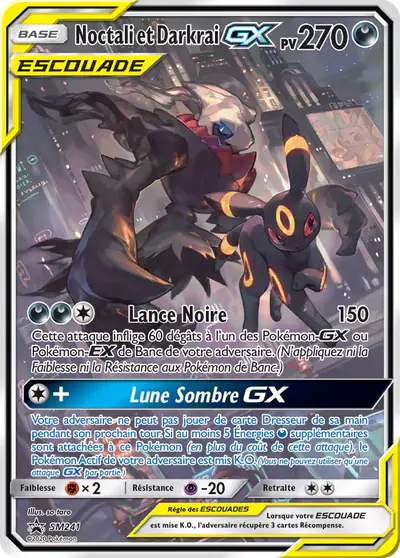Image de la carte Pokemon Noctali et Darkrai GX SM241/248