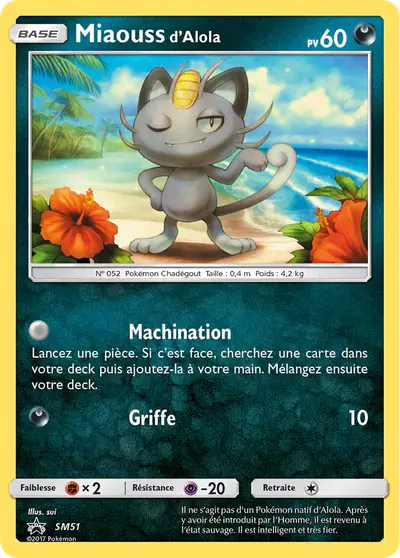 Image de la carte Pokemon Miaouss d'Alola SM51/248