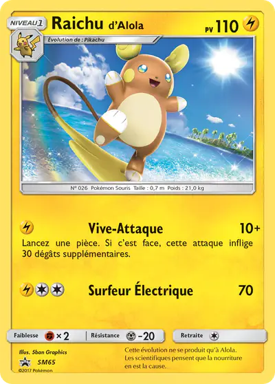 Image de la carte Pokemon Raichu d'Alola SM65/248