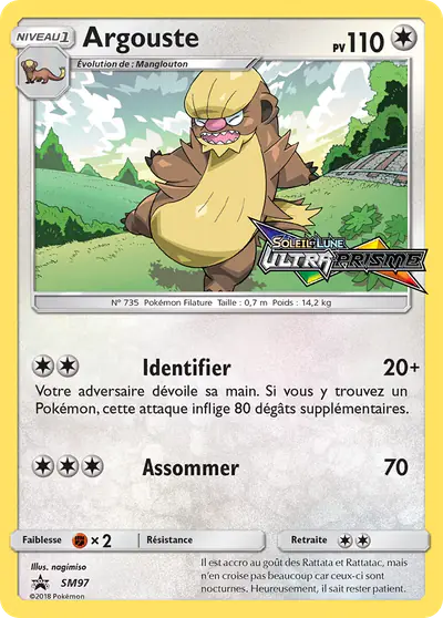 Image de la carte Pokemon Argouste SM97/248