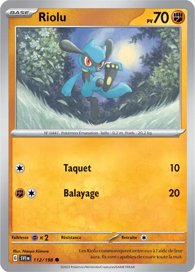 Image de la carte Pokemon Riolu 112/198