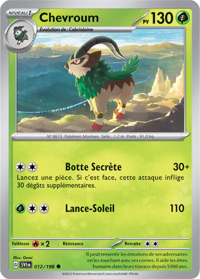 Image de la carte Pokemon Chevroum 012/198