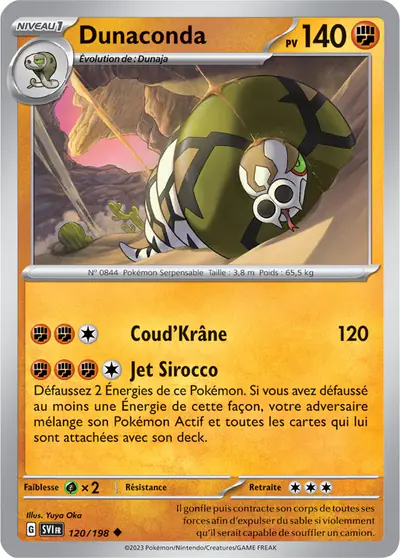 Image de la carte Pokemon Dunaconda 120/198
