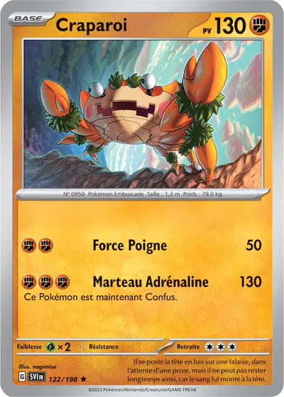 Image de la carte Pokemon Craparoi 122/198