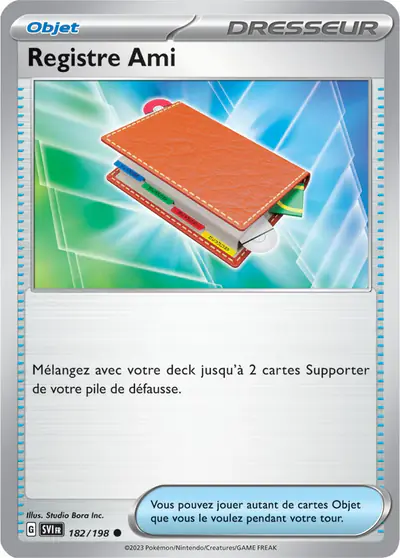 Image de la carte Pokemon Registre Ami 182/198