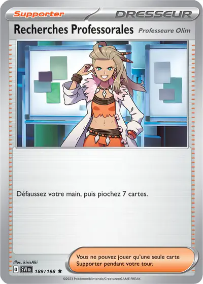 Image de la carte Pokemon Recherches Professorales 189/198