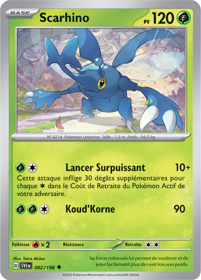 Image de la carte Pokemon Scarhino 002/198