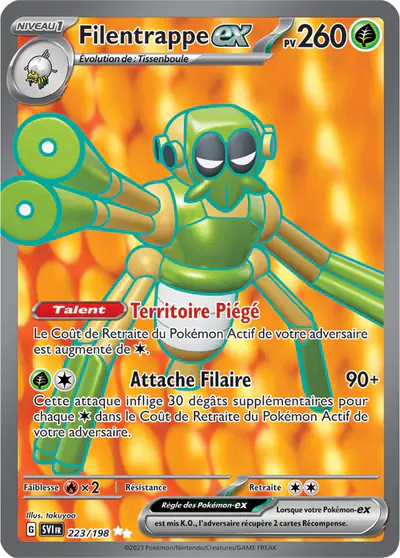 Image de la carte Pokemon Filentrappe ex 223/198
